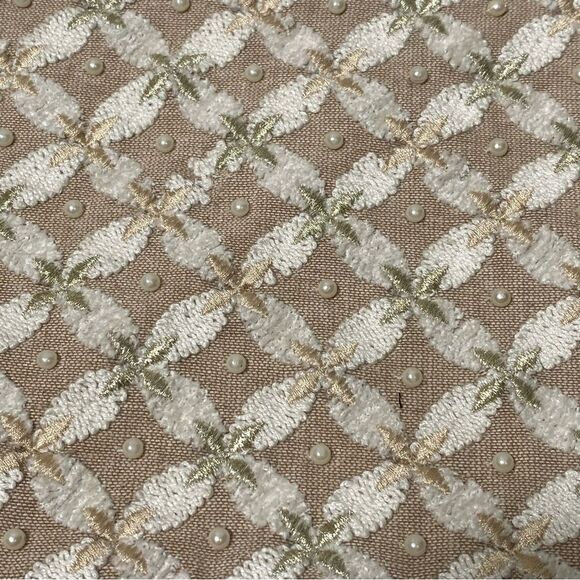 Boho Pearl Embroidered Hand Bag Cosmetic Bag W/ Tassel Zipper Closure - Picture 12 of 16